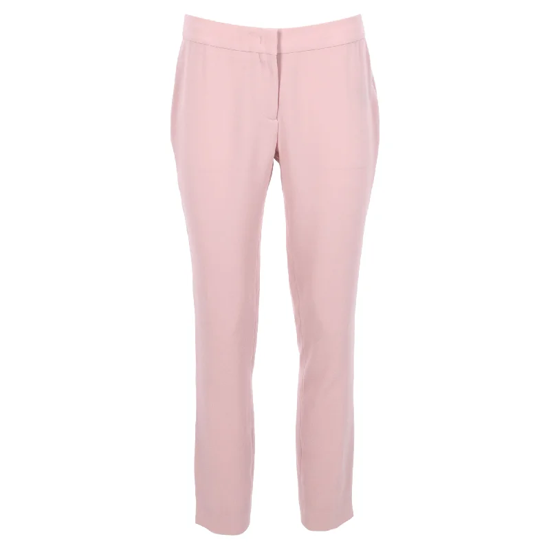 Burberry London Mid-Waist Straight-Cut trousers in Pink Acetate