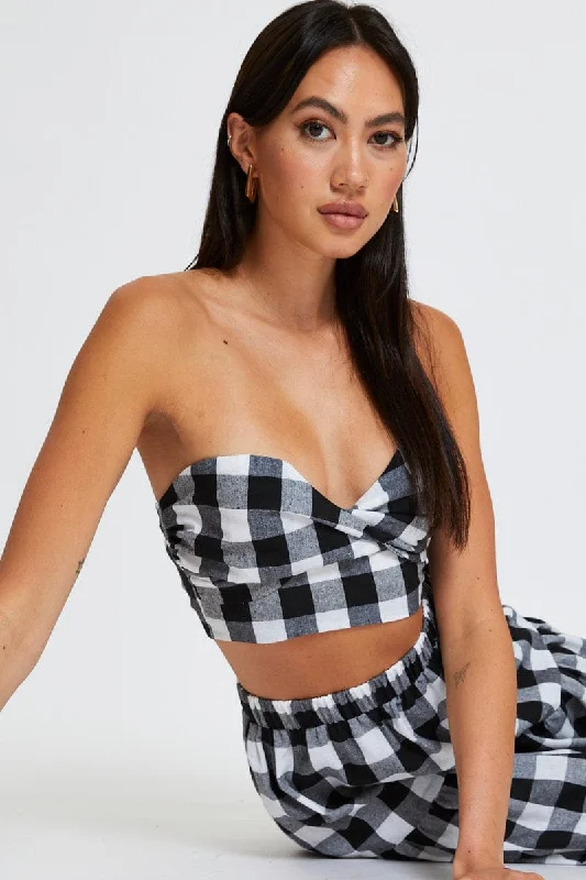 The Best Prices Check Singlet Top Crop