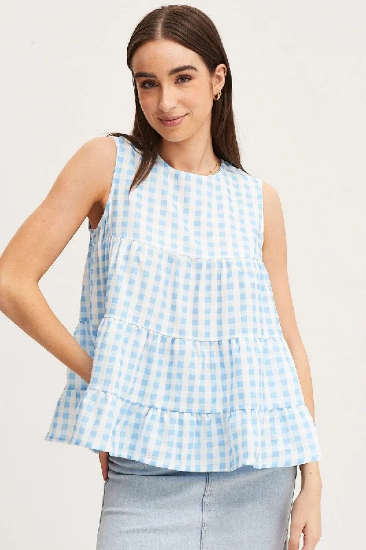 Price Slash Check Tiered Top Sleeveless