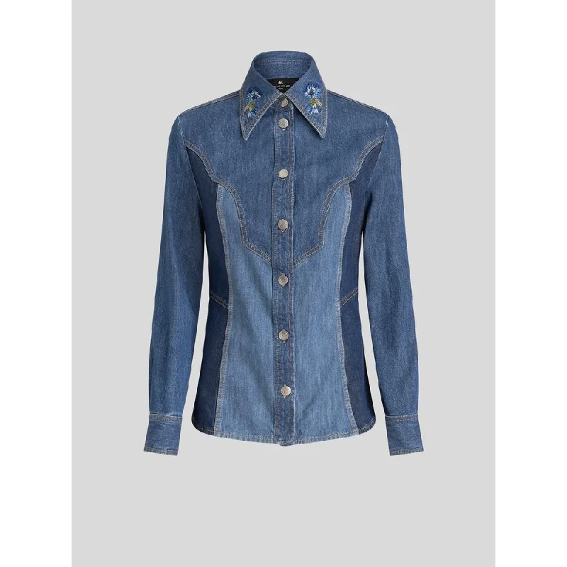 Can't Be Beat DENIM SHIRT WITH EMBROIDERY