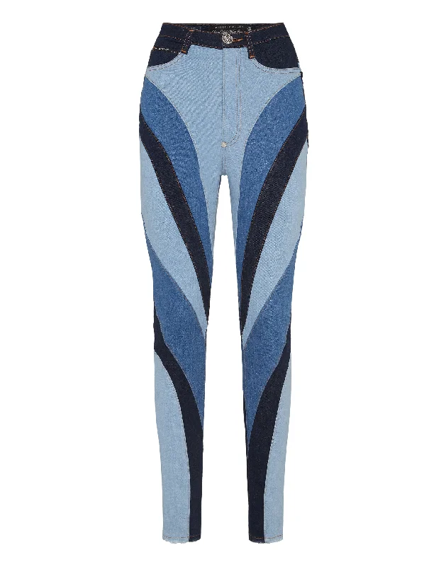 Stock Up and Save Denim Super High Waist Jeggings Patchwork