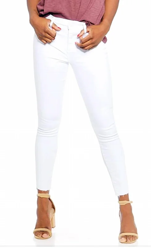 Warehouse Sale Distressed Skinny Jean In White