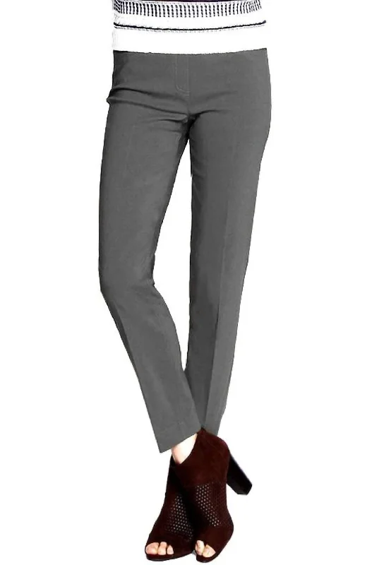 Don't Wait Faux Pocket Ankle Pants In Light Grey