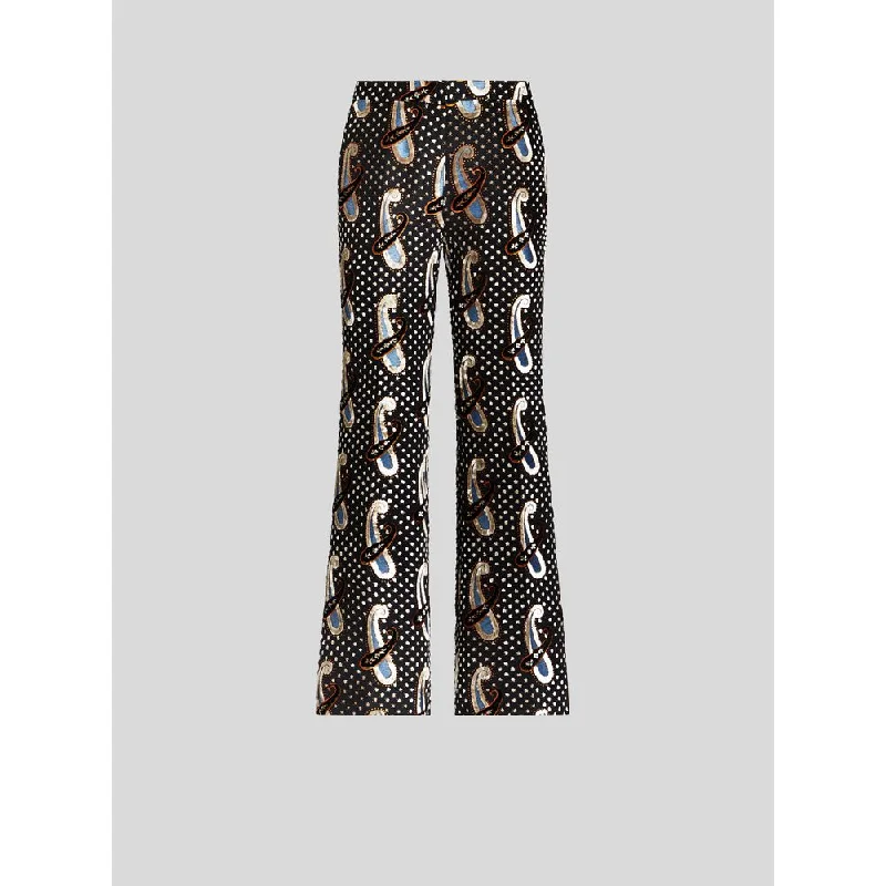 Big Savings FLARED JACQUARD TROUSERS