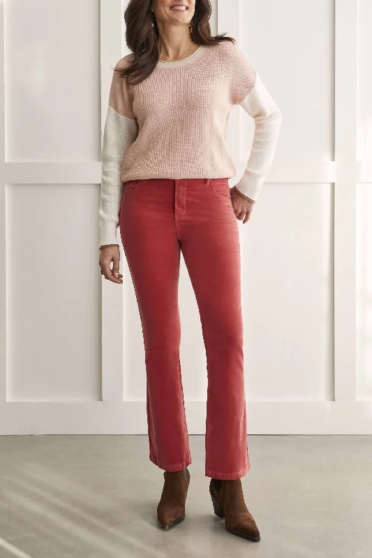 Exclusive Savings Fly Front Cords Pant In Chili Red