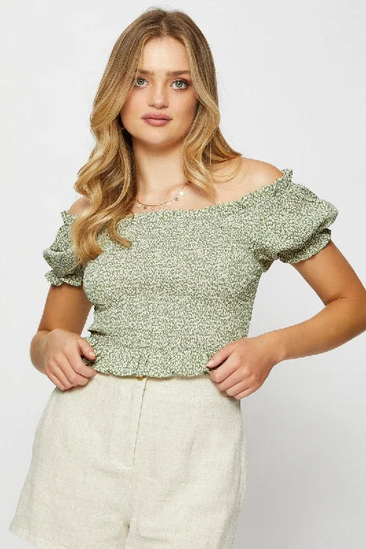 Sale Event Geo Print Workwear Top Short Sleeve