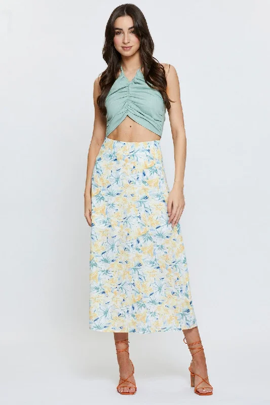 Unmissable Offer Green Halter Top Crop