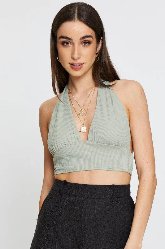 Green Halter Top