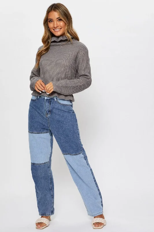 Price Reduction Grey Frill Hem Knit