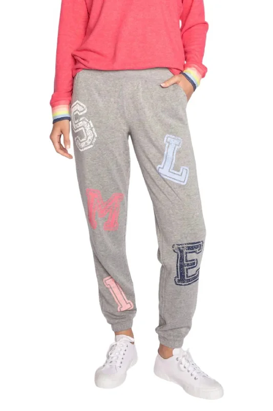 Best Bargains Happy Things Smiley Sweatpants In Heather Grey