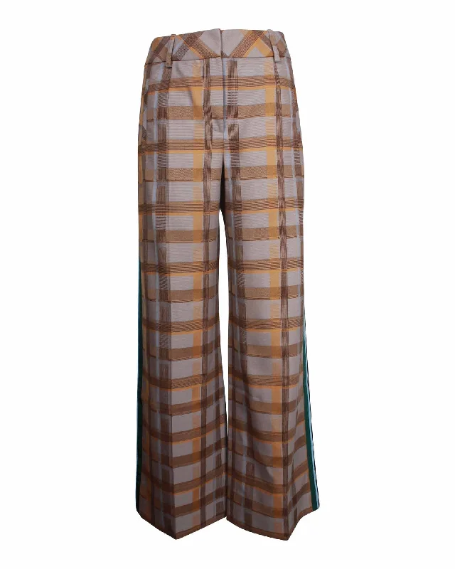 Hermes Checkered Pants in Multicolor Virgin Wool