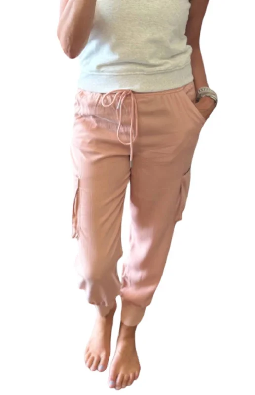 Season Finale Sale High Rise Cargo Joggers In Pink