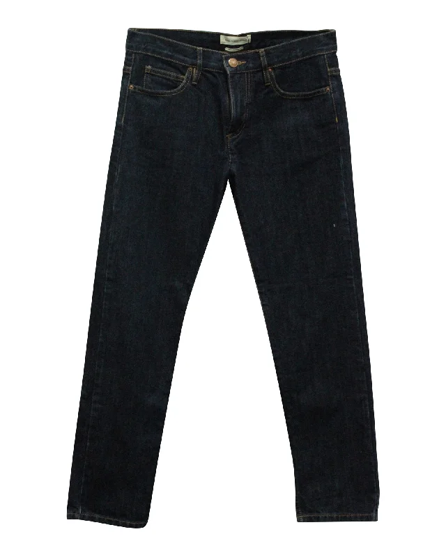 Isabel Marant Straight Leg Pants in Blue Cotton Denim