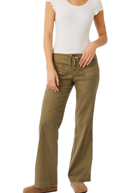 Deep Discounts Lauren Stretch Linen Lounge Pants In Aloe
