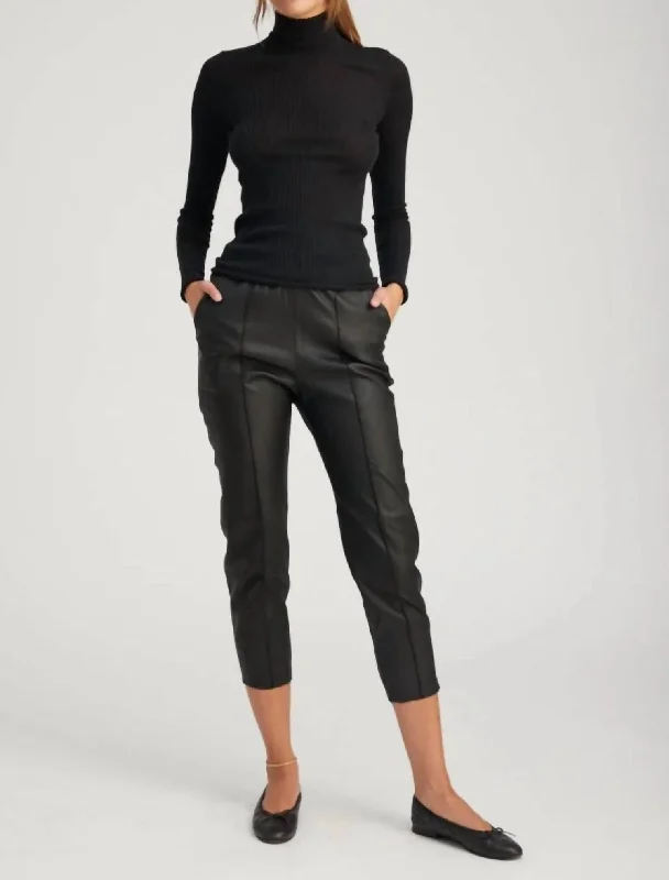 Today Only Leather Slim Fit Joggers In Black