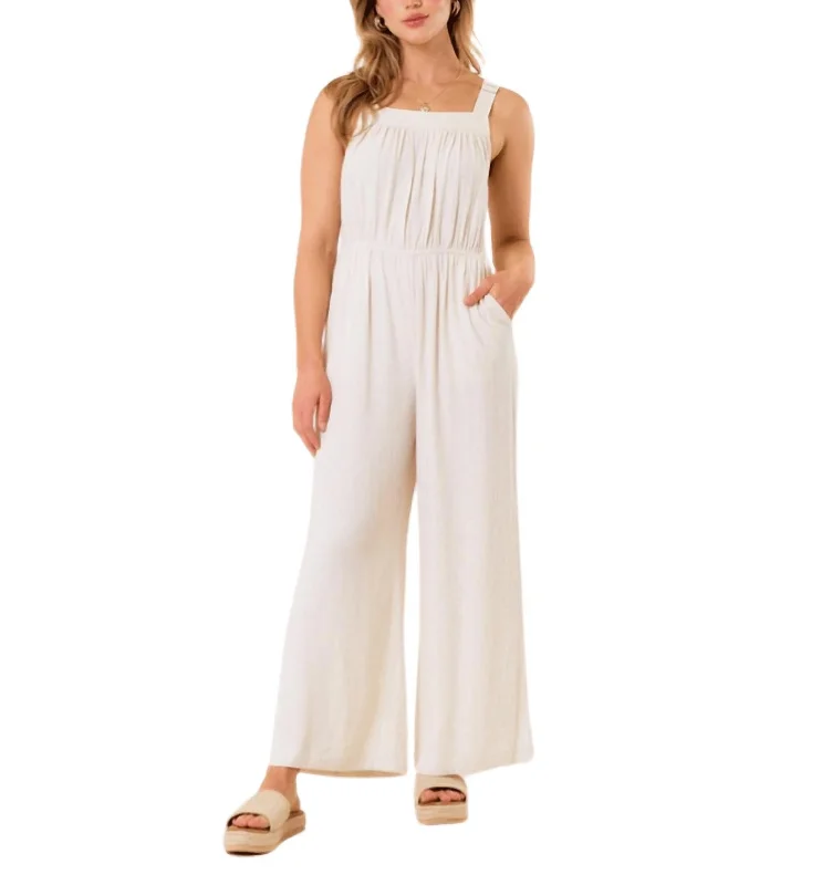 Price Drop Alert Linen Overalls In White