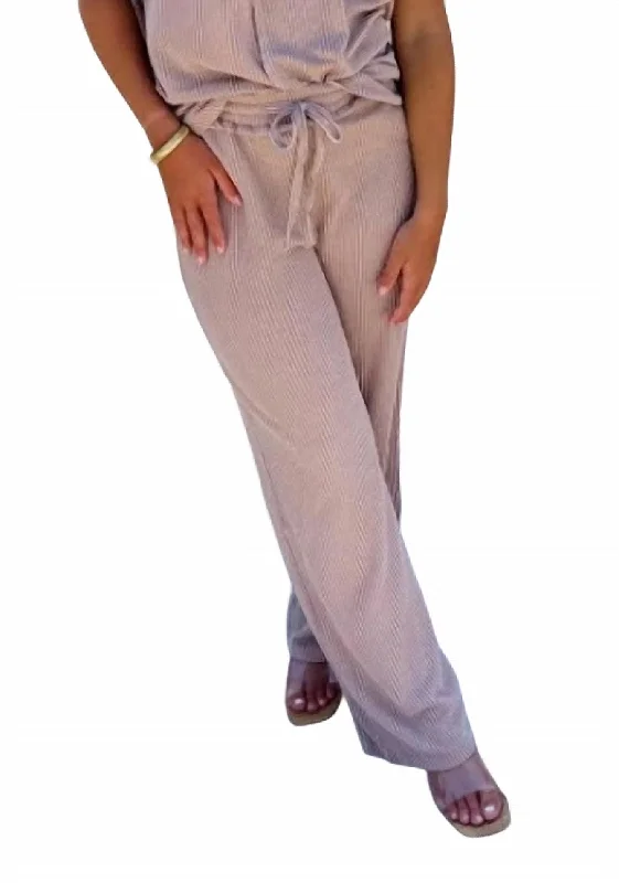 Deal Explosion Liyah Ribbed Pant In Tan