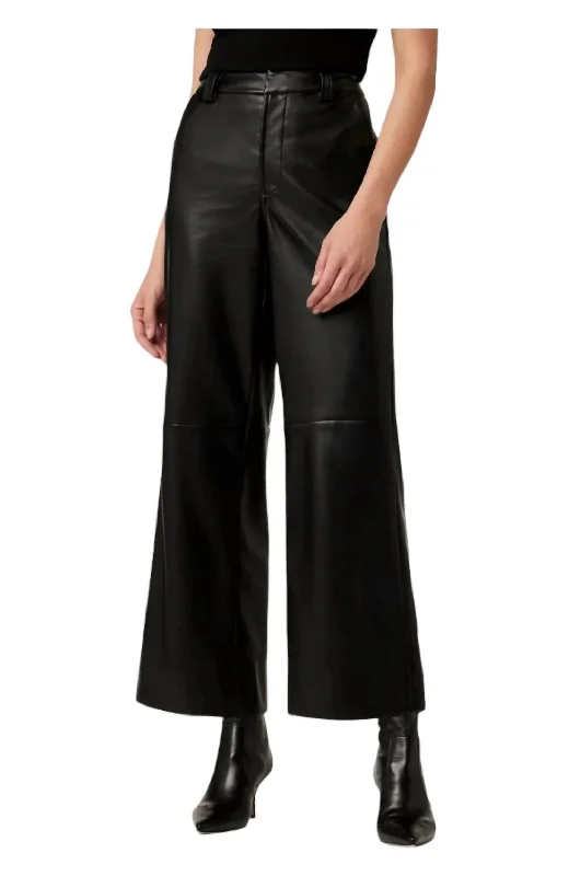 Huge Discounts Mia Vegan Leather Crop Trouser In Black