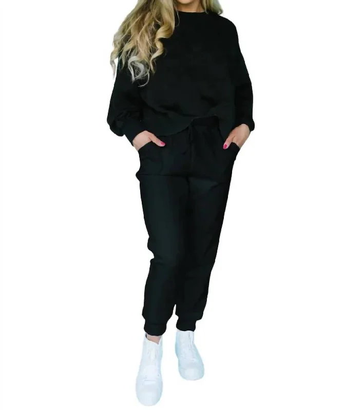 Millie Luxe Sweatpant In Black