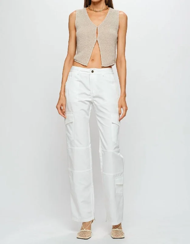 Mindy Cargo Pant In White