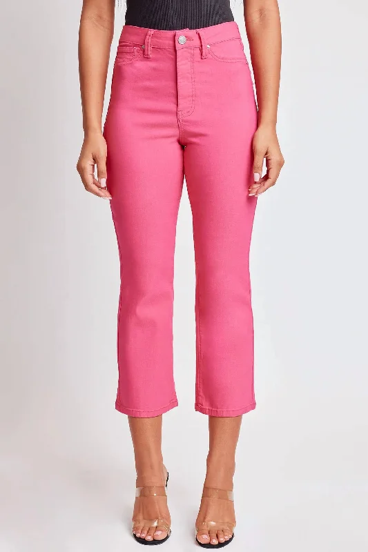 Savings Bonanza Missy High-Rise Hyperstretch Wide Leg Jeans In Fiery Coral Pink