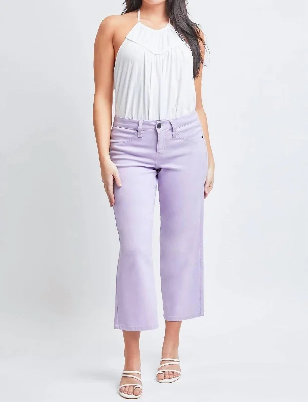 Deal Explosion Missy High-Rise Hyperstretch Wide Leg Jeans In Lavender