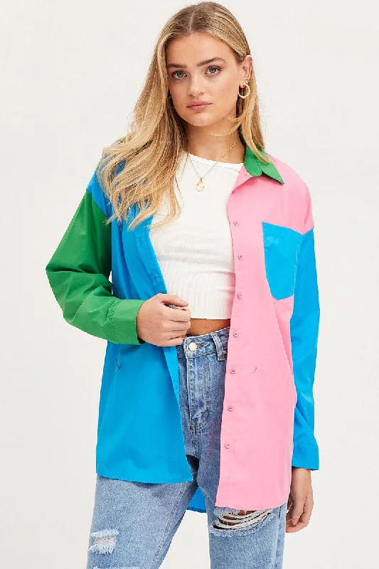 Price Meltdown Multi Shirt Top Long Sleeve Collared