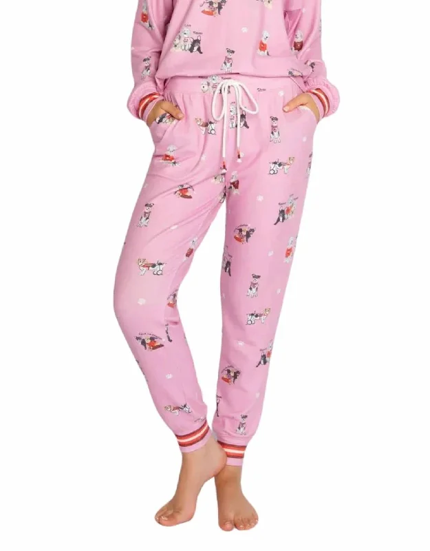 Price Fest My Favorite Breed Dog Print Pj Pant In Pink Orchard