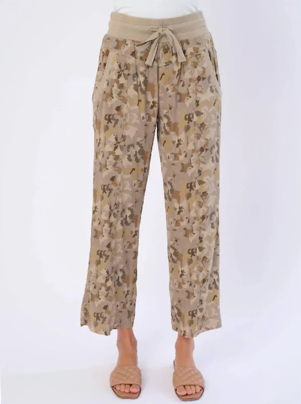 Deep Discounts Natia Pants In Abstract Camo  Floral Print