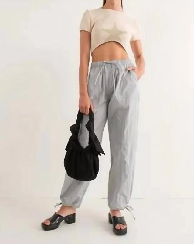 Savings Spectacular Nylon Parachute Pants In Dove Grey