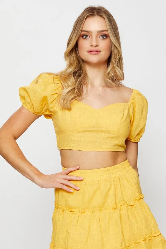 Early Bird Discount Orange Crop Top Short Sleeve
