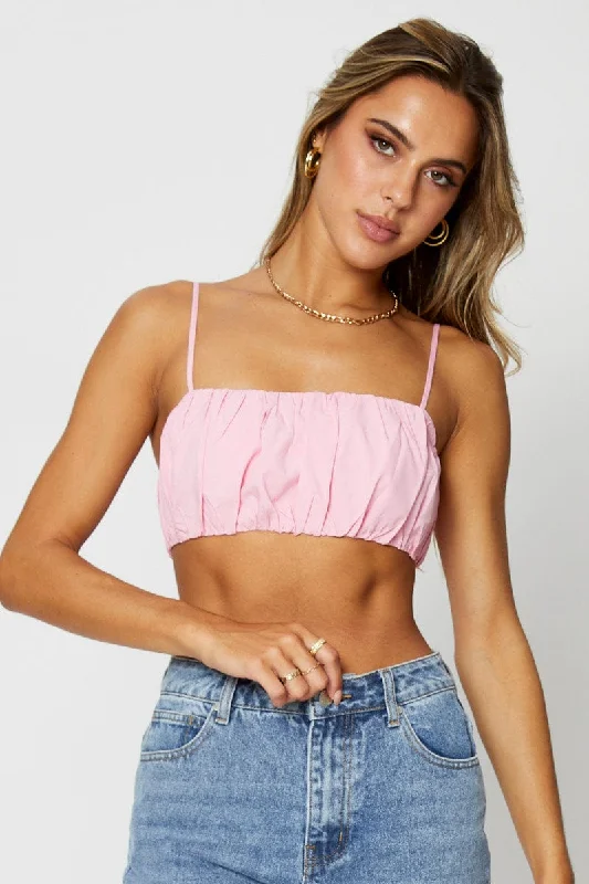 Early Access Pink Bralette Top Sleeveless
