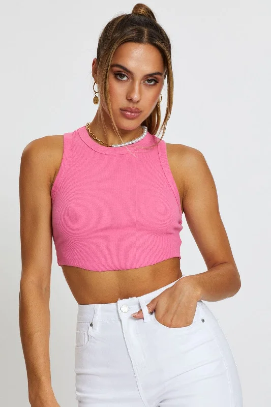 Pink Crop Top