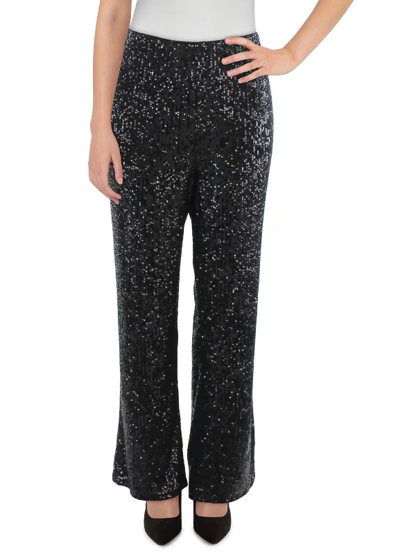 Online Exclusive Plus Womens Sequined Mesh Palazzo Pants