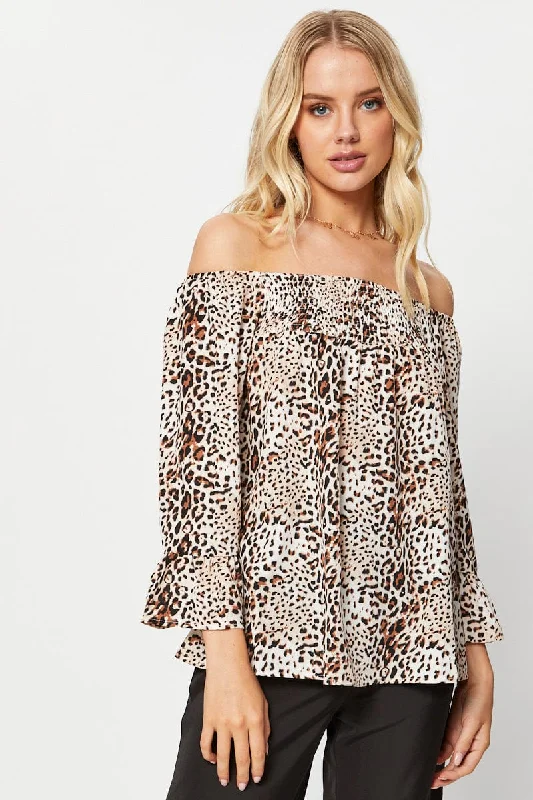 Bargain Prices Print Ruffle Sleeve Top