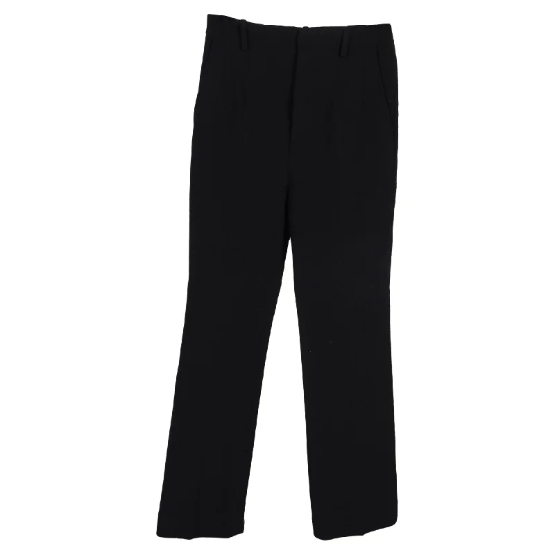 Saint Laurent Straight-Leg Trousers in Black Wool