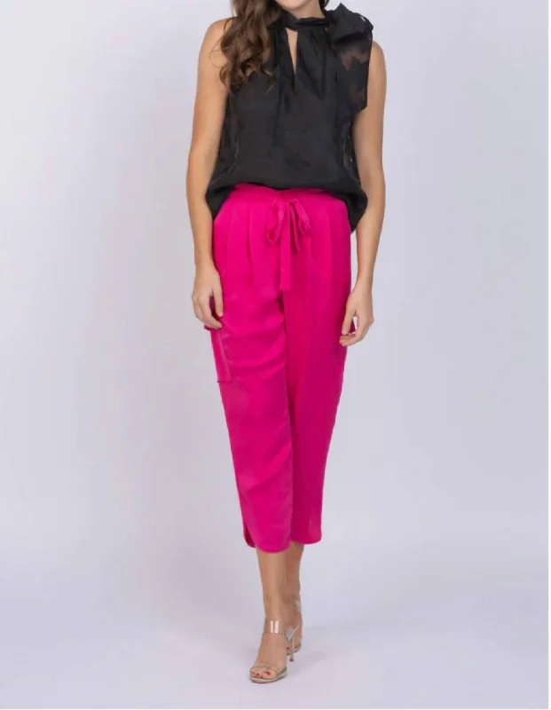 Weekend Special Satin Allyn Pant In Electric Pink