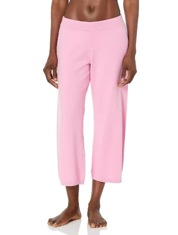 Instant Discount Slounge Sleep Cropped Pant In Pink Lilac