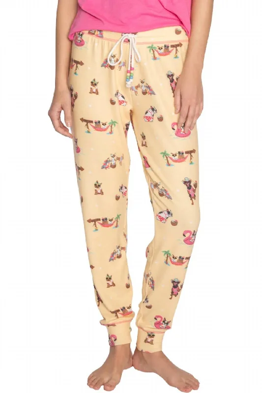 Super Sale Spring Break Dogs Lounge Pant In Yellow Mist