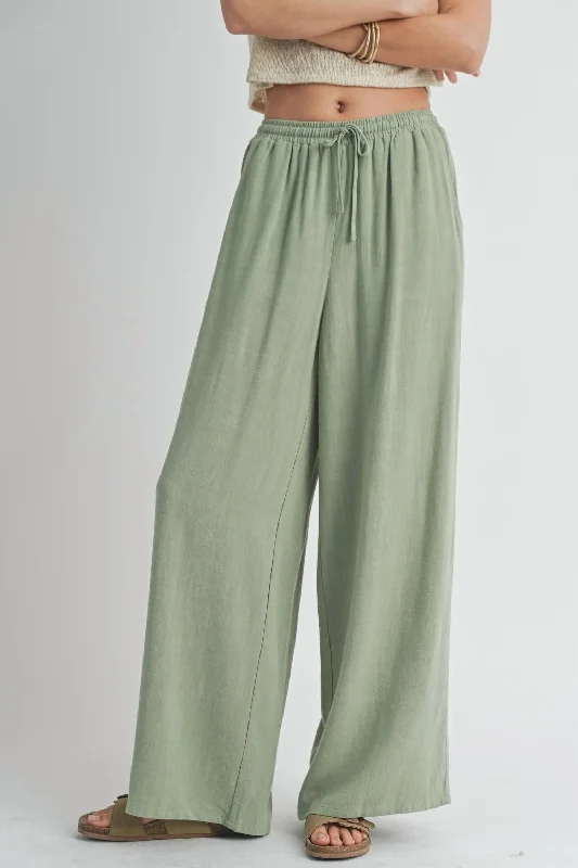 Bargain Prices Sugarloaf Linen Pants In Sage