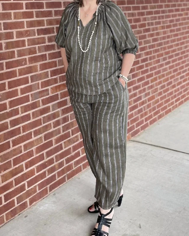 Epic Deals Up & Away Pant In Bay Leaf Linear