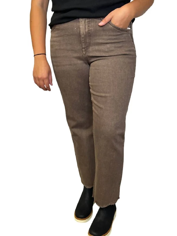 Final Markdown Washed High Rise Jean In Brown