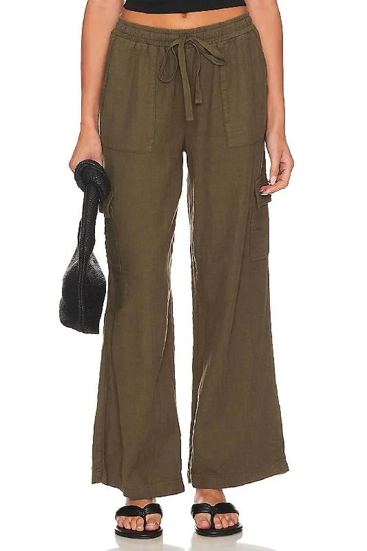 Reduced Prices Wide Leg Cargo Pants In Troops(Olive)