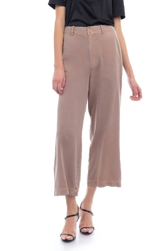 Best Bargains Wide Leg Crop Pant In Tan