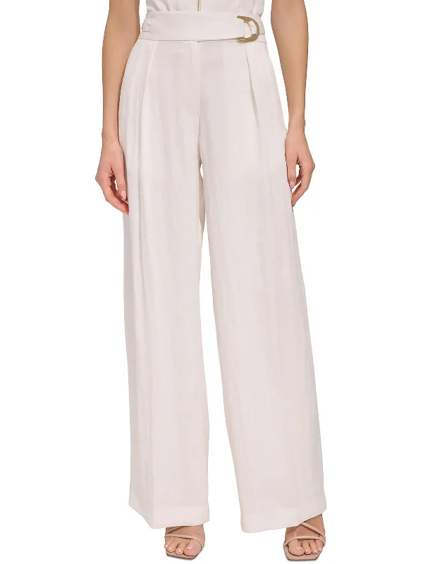 Weekend Special Womens Belted Suit Separate Wide Leg Pants