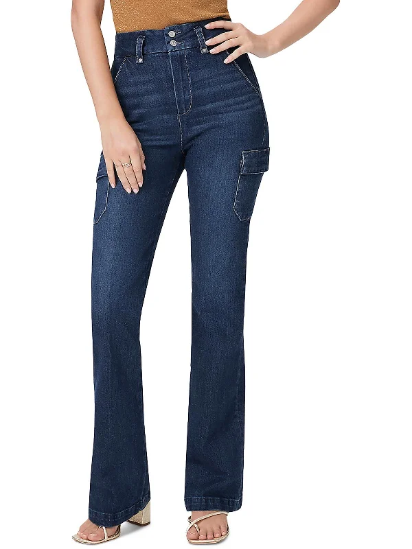 Exclusive Preview Womens Denim High Rise Cargo Jeans