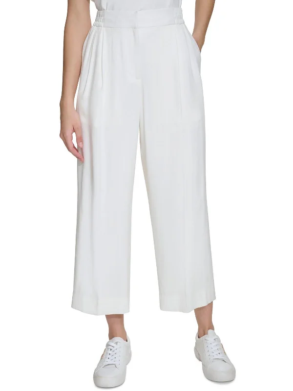 Mega Deal Womens Elastic Waistband Workwear Cropped Pants