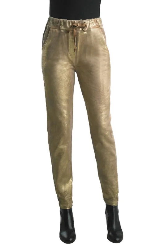 Overstock Women's Laced Pants In Gold