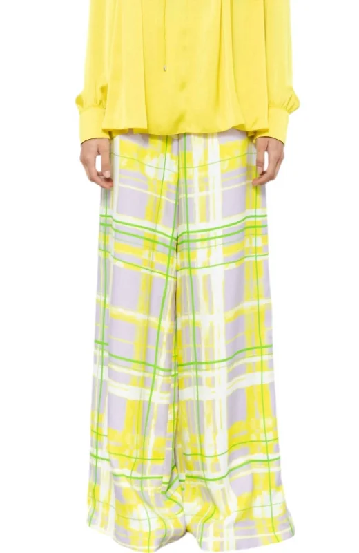 Huge Discounts Woven Painted Check Pants In Spring