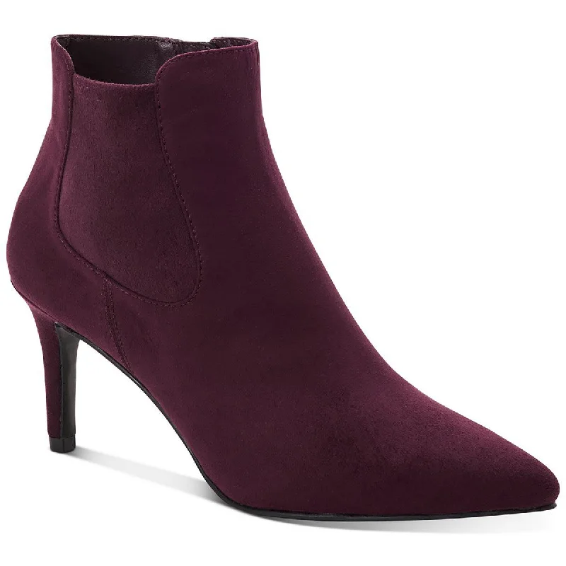 Midnight Madness Alfani Womens Jacklynne Zipper Pointed Toe Booties